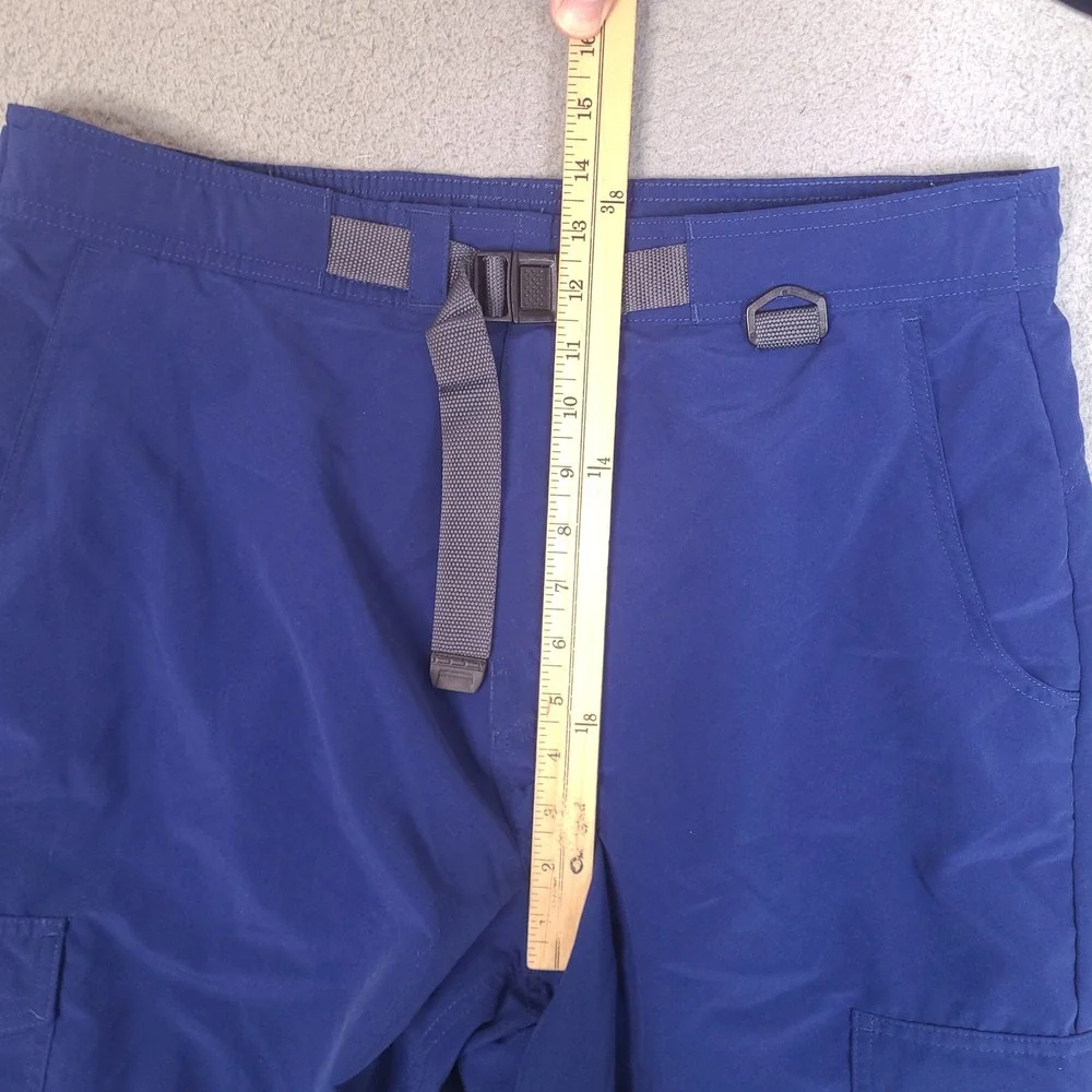 Cabela's Cargo Shorts Mens Large 36 Blue Hybrid‎ Swim Wear Lined Fishing Belted